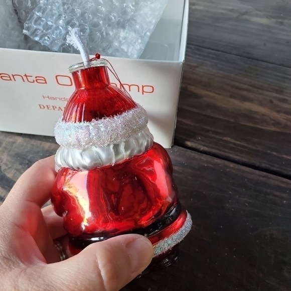 Dept 56 Santa handblown Oil Lamp Mercury Glass Holiday shimmery - Picture 7 of 14